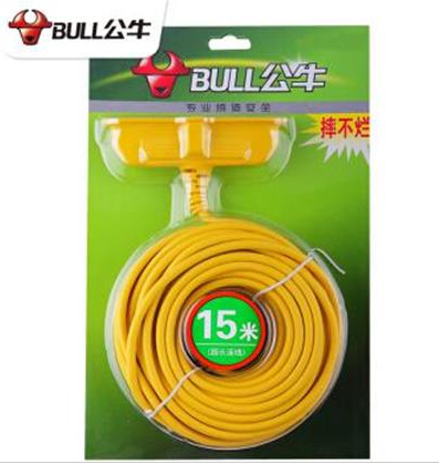 公牛（BULL）摔不爛插座工程插排地拖接線板電動車電瓶車電源充電線防水加長延長線防爆插線板 15米長GNC-2210